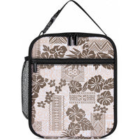 Vintage Hawaii Lunch Bag Hibiscus Tapa Tribal With Hawaiian Quilt Pattern Gold