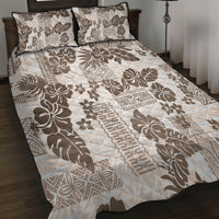Vintage Hawaii Quilt Bed Set Hibiscus Tapa Tribal With Hawaiian Quilt Pattern Gold LT9 - Polynesian Pride