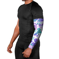 Vintage Hawaii Arm Sleeves Hibiscus Tapa Tribal With Hawaiian Quilt Pattern Purple - Polynesian Pride