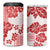 Vintage Hawaii 4 in 1 Can Cooler Tumbler Hibiscus Tapa Tribal With Hawaiian Quilt Pattern Red