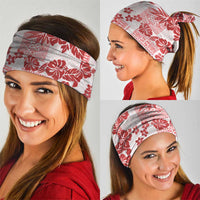 Vintage Hawaii Neck Gaiter Hibiscus Tapa Tribal With Hawaiian Quilt Pattern Red - Polynesian Pride