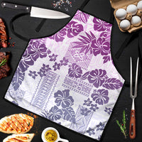 Vintage Hawaii Apron Hibiscus Tapa Tribal With Hawaiian Quilt Pattern Violet - Polynesian Pride