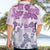 Vintage Hawaii Hawaiian Shirt Hibiscus Tapa Tribal With Hawaiian Quilt Pattern Violet LT9 - Polynesian Pride