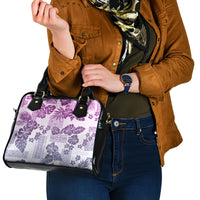 Vintage Hawaii Shoulder Handbag Hibiscus Tapa Tribal With Hawaiian Quilt Pattern Violet LT9 - Polynesian Pride