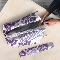 Vintage Hawaii Umbrella Hibiscus Tapa Tribal With Hawaiian Quilt Pattern Violet - Polynesian Pride
