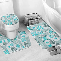 Hawaii Tapa Tribal Bathroom Set With Hawaiian Quilt Pattern Aqua - Polynesian Pride