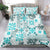 Hawaii Tapa Tribal Bedding Set With Hawaiian Quilt Pattern Aqua LT9 - Polynesian Pride