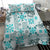 Hawaii Tapa Tribal Bedding Set With Hawaiian Quilt Pattern Aqua LT9 - Polynesian Pride