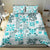 Hawaii Tapa Tribal Bedding Set With Hawaiian Quilt Pattern Aqua LT9 - Polynesian Pride