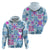 Hawaii Tapa Tribal Hoodie With Hawaiian Quilt Pattern Blue LT9 - Polynesian Pride