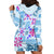 Hawaii Tapa Tribal Hoodie Dress With Hawaiian Quilt Pattern Blue LT9 - Polynesian Pride