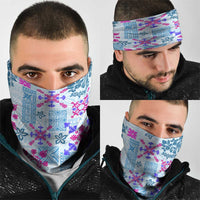 Hawaii Tapa Tribal Neck Gaiter With Hawaiian Quilt Pattern Blue - Polynesian Pride