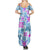 Hawaii Tapa Tribal Summer Maxi Dress With Hawaiian Quilt Pattern Blue LT9 - Polynesian Pride