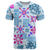 Hawaii Tapa Tribal T Shirt With Hawaiian Quilt Pattern Blue LT9 Blue - Polynesian Pride