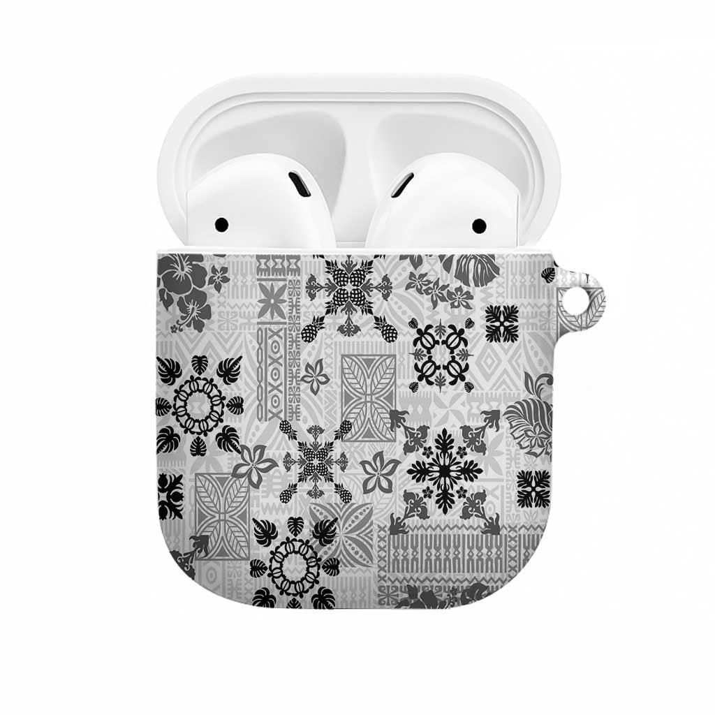 Hawaii Tapa Tribal AirPods Case With Hawaiian Quilt Pattern Black - Polynesian Pride