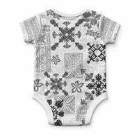 Hawaii Tapa Tribal Baby Onesie With Hawaiian Quilt Pattern Black LT9 - Polynesian Pride