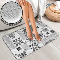 Hawaii Tapa Tribal Bathroom Set With Hawaiian Quilt Pattern Black - Polynesian Pride