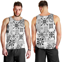 Hawaii Tapa Tribal Men Tank Top With Hawaiian Quilt Pattern Black LT9 - Polynesian Pride