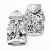 Hawaii Tapa Tribal Pet Hoodie With Hawaiian Quilt Pattern Black LT9 Pullover Black - Polynesian Pride
