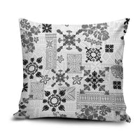 Hawaii Tapa Tribal Pillow Cover With Hawaiian Quilt Pattern Black - Polynesian Pride