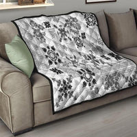 Hawaii Tapa Tribal Quilt With Hawaiian Quilt Pattern Black LT9 - Polynesian Pride