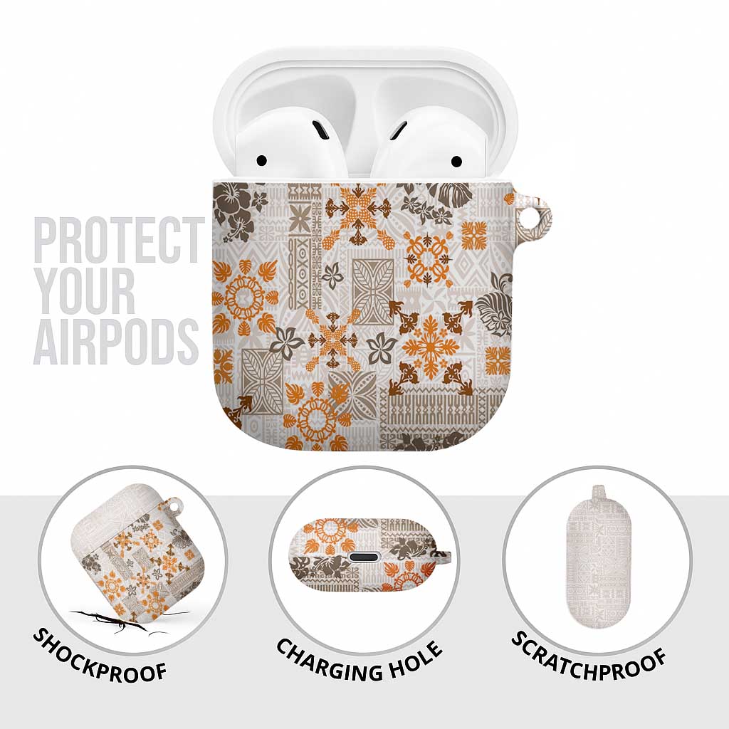 Hawaii Tapa Tribal AirPods Case With Hawaiian Quilt Pattern Gold - Polynesian Pride