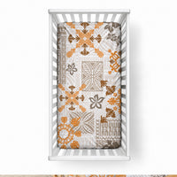 Hawaii Tapa Tribal Baby Bed Cover With Hawaiian Quilt Pattern Gold LT9 28 × 52 in Gold - Polynesian Pride