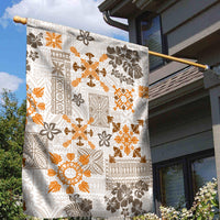 Hawaii Tapa Tribal Garden Flag With Hawaiian Quilt Pattern Gold LT9 - Polynesian Pride