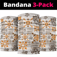 Hawaii Tapa Tribal Neck Gaiter With Hawaiian Quilt Pattern Gold - Polynesian Pride