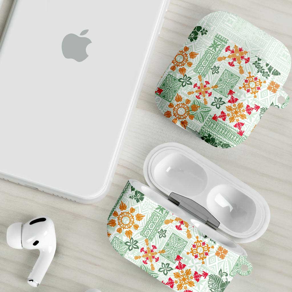 Hawaii Tapa Tribal AirPods Case With Hawaiian Quilt Pattern Green - Polynesian Pride