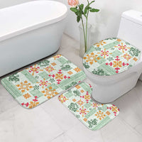 Hawaii Tapa Tribal Bathroom Set With Hawaiian Quilt Pattern Green - Polynesian Pride