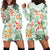 Hawaii Tapa Tribal Hoodie Dress With Hawaiian Quilt Pattern Green LT9 - Polynesian Pride