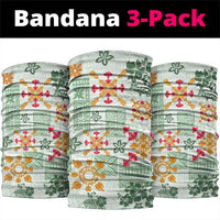 Hawaii Tapa Tribal Neck Gaiter With Hawaiian Quilt Pattern Green - Polynesian Pride