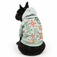 Hawaii Tapa Tribal Pet Hoodie With Hawaiian Quilt Pattern Green LT9 - Polynesian Pride