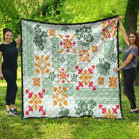 Hawaii Tapa Tribal Quilt With Hawaiian Quilt Pattern Green LT9 - Polynesian Pride