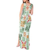 Hawaii Tapa Tribal Tank Maxi Dress With Hawaiian Quilt Pattern Green LT9 - Polynesian Pride