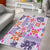 Hawaii Tapa Tribal Area Rug With Hawaiian Quilt Pattern Violet LT9 - Polynesian Pride