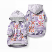 Hawaii Tapa Tribal Pet Hoodie With Hawaiian Quilt Pattern Violet LT9 Pullover Violet - Polynesian Pride