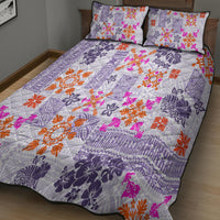 Hawaii Tapa Tribal Quilt Bed Set With Hawaiian Quilt Pattern Violet LT9 - Polynesian Pride