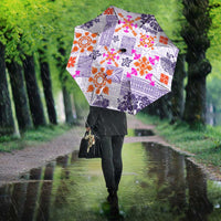 Hawaii Tapa Tribal Umbrella With Hawaiian Quilt Pattern Violet - Polynesian Pride