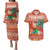 Hawaii Mele Kalikimaka Couples Matching Puletasi and Hawaiian Shirt Surfing Santa Funny Christmas