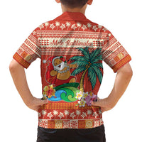 Hawaii Mele Kalikimaka Family Matching Puletasi and Hawaiian Shirt Surfing Santa Funny Christmas LT9 - Polynesian Pride