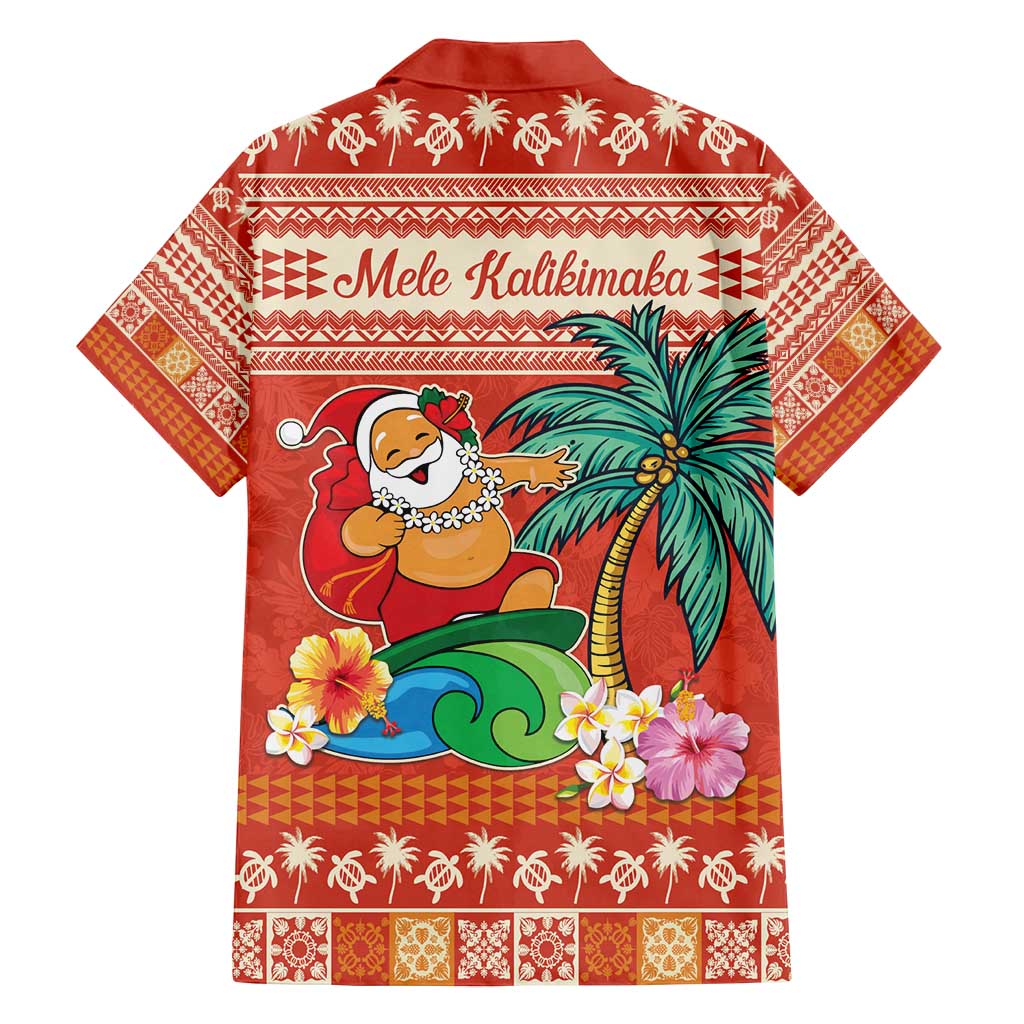 Hawaii Mele Kalikimaka Family Matching Tank Maxi Dress and Hawaiian Shirt Surfing Santa Funny Christmas
