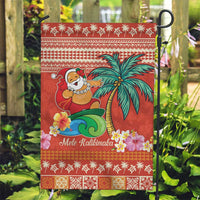 Hawaii Mele Kalikimaka Garden Flag Surfing Santa Funny Christmas