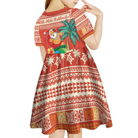 Hawaii Mele Kalikimaka Kid Short Sleeve Dress Surfing Santa Funny Christmas