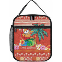Hawaii Mele Kalikimaka Lunch Bag Surfing Santa Funny Christmas LT9 10.2 × 8.3 × 4.3 inch Red - Polynesian Pride