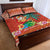 Hawaii Mele Kalikimaka Quilt Bed Set Surfing Santa Funny Christmas