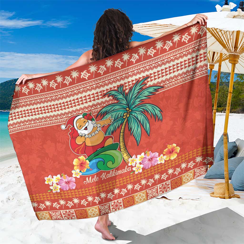 Hawaii Mele Kalikimaka Sarong Surfing Santa Funny Christmas