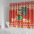 Hawaii Mele Kalikimaka Shower Curtain Surfing Santa Funny Christmas