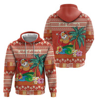 Hawaii Mele Kalikimaka Zip Hoodie Surfing Santa Funny Christmas